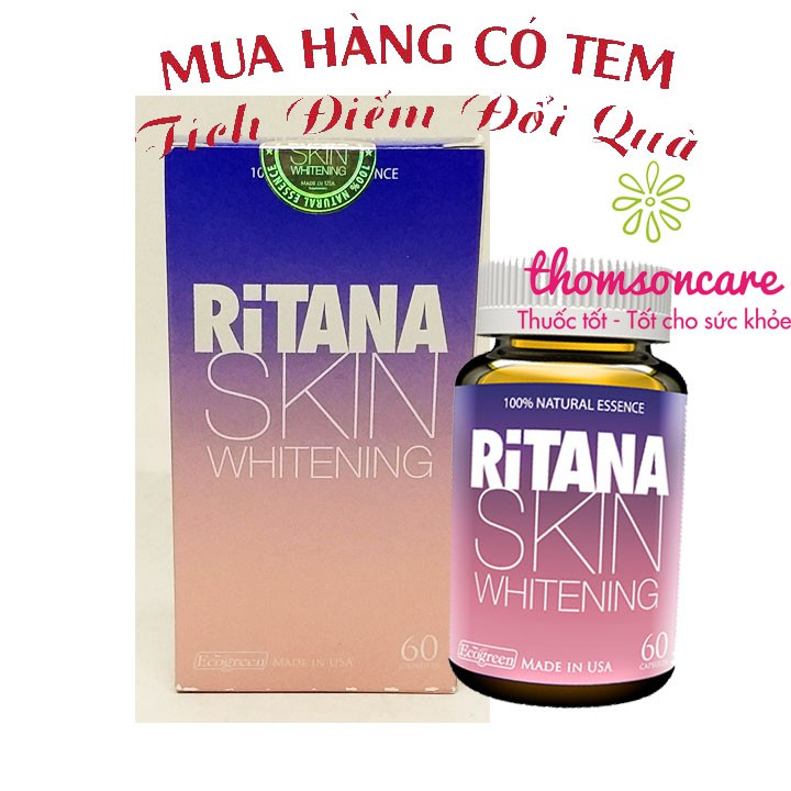 Viên uống trắng da mờ nám Ritana - Nhập khẩu từ Mỹ - Có tem tích điểm - đẹp da từ thảo dược | BigBuy360 - bigbuy360.vn