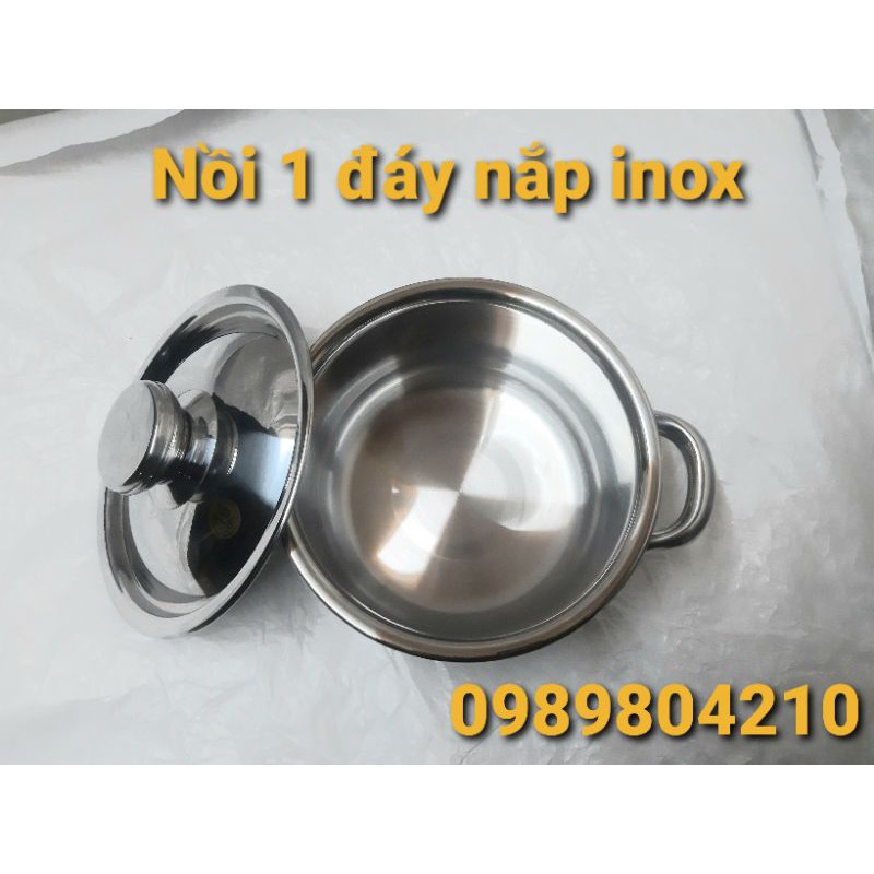 Nồi inox đun bếp từ size 18,nồi 1 đáy 3 đáy nắp kính nắp inox,Nồi inox bếp từ size 18 Vietcook.CAM KẾT CHÍNH HÃNG