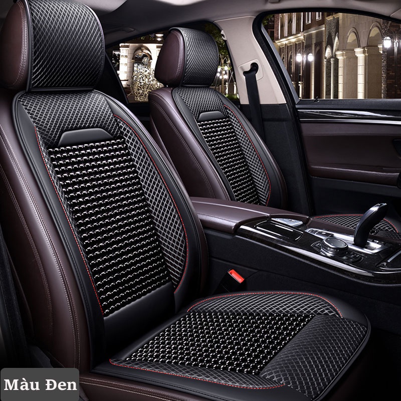 Bọc Ghế Ô Tô - Lót Ghế Ô Tô Hạt Gỗ Cao Cấp Chống Nóng, Massage Lưng,Bao Bọc Da PU Cao Cấp CARZONE