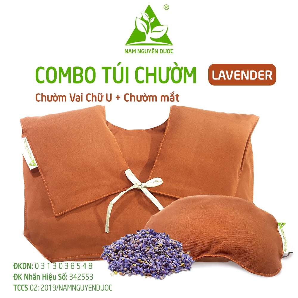 Combo túi chườm Vai Chữ U + Chườm Mắt Dược LAVENDER Nam Nguyên Dược