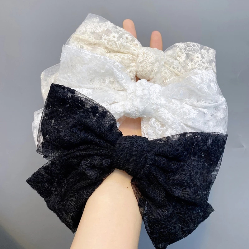 elegant ribbon hairband black and white color wedding dating hair accessories for ladies girls