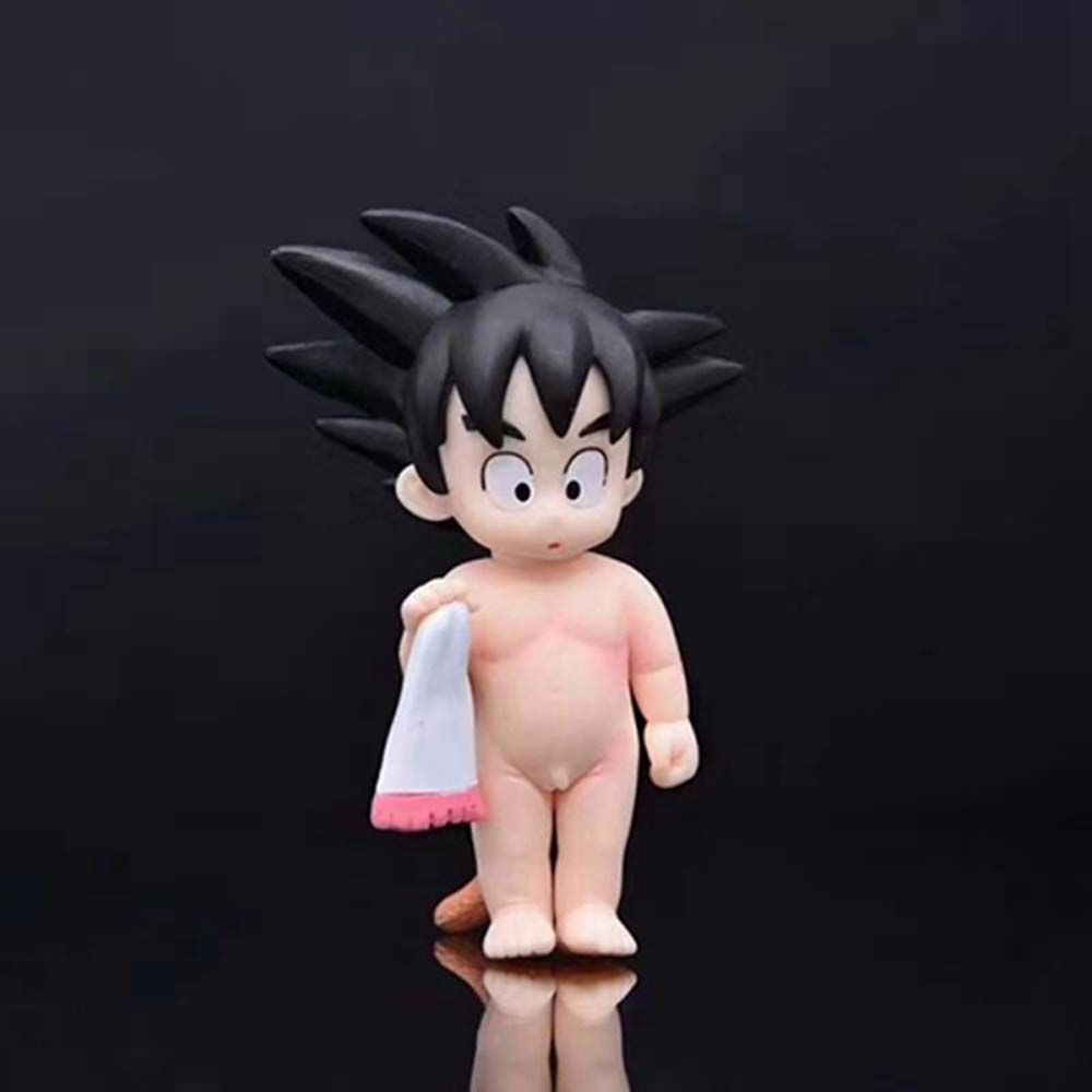 REBUY Mini Dragon Ball Action Figure Cartoon Sun Wukong Model Bathing Goku Young Model Statue Kakarotto Figura Ornaments Japanese Animation Figure PVC Car Dashboard Toys Towel Monkey King