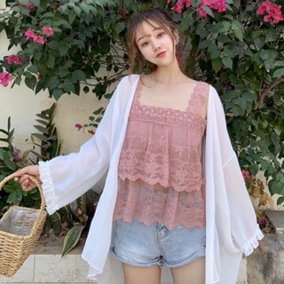 Áo hai dây ren tầng