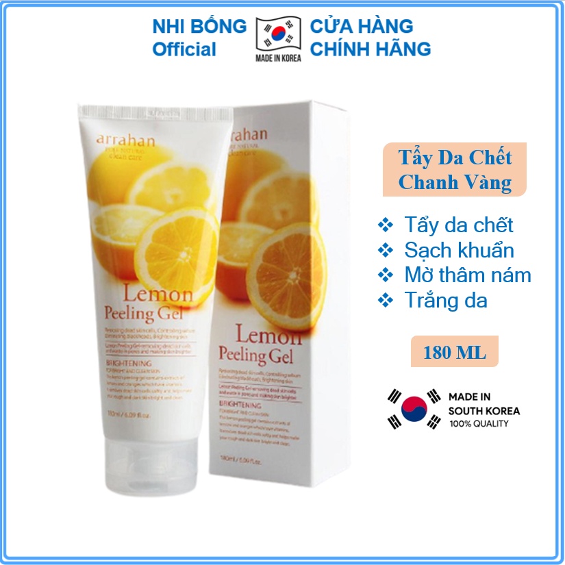 Tẩy da chết - Tẩy tế bào da chết chiết xuất từ chanh vàng ARRAHAN Hàn Quốc 180ml