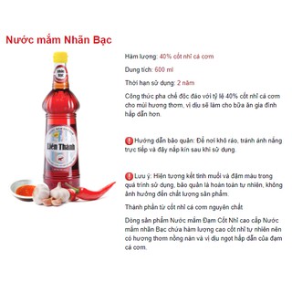 2 Chai Nước Mắm Liên Thành Nhãn Bạc 600ml