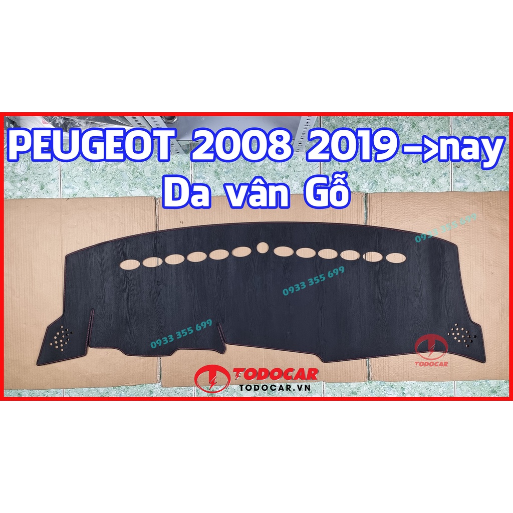 Thảm Taplo PEUGEOT 2008 bằng Nhung lông Cừu, Da vân Carbon, Da vân Gỗ 2019 2020 2021 2022