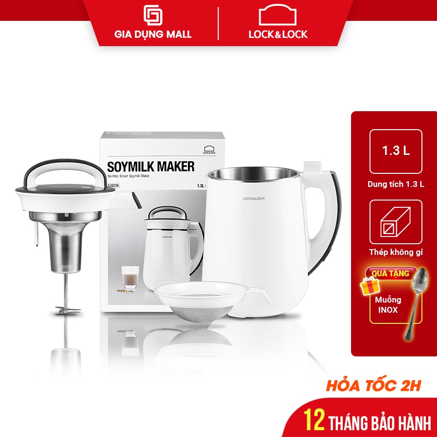 Máy Làm Sữa Đậu Nành Lock&amp;Lock EJS226 (1.3 Lít) BH 12 tháng - giadungmall