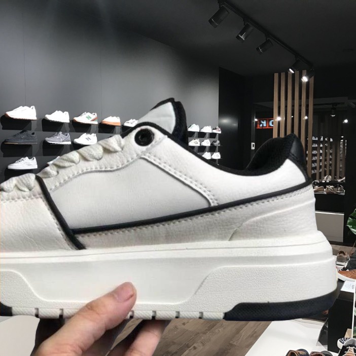 Giày MLB Chunky Liner White Black New York Yankees, Giày Thể Thao Nam Nữ MLB NY Đen Trắng Đế Tăng Chiều Cao 5cm