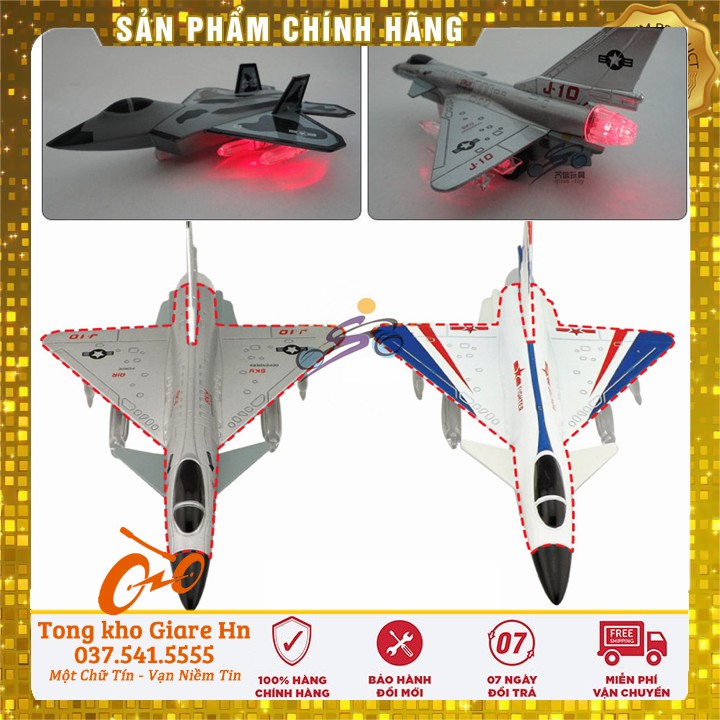 Mô hình máy bay chiến đấu Thousand J10, Máy may chiến đấu chất liệu hợp kim, mô hình kéo thả có nhạc - ánh sáng