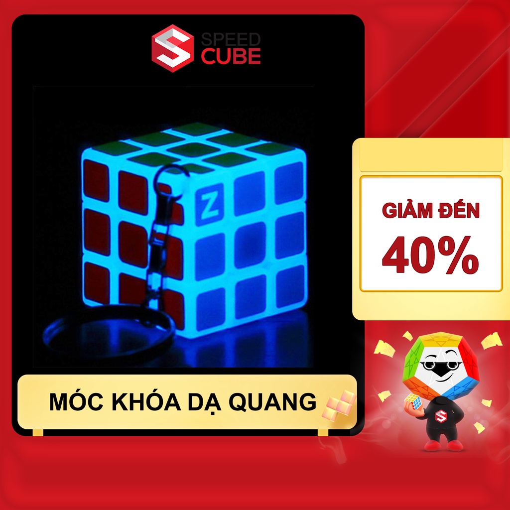 Rubik móc khóa 3x3 Zcube dạ quang, móc khóa dạ quang 3.0 cm Zcube - Shop Speed Cube