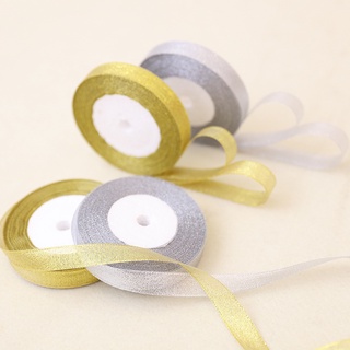 5m Ruy băng nhũ kim tuyến vàng bạc 1cm, 6mm