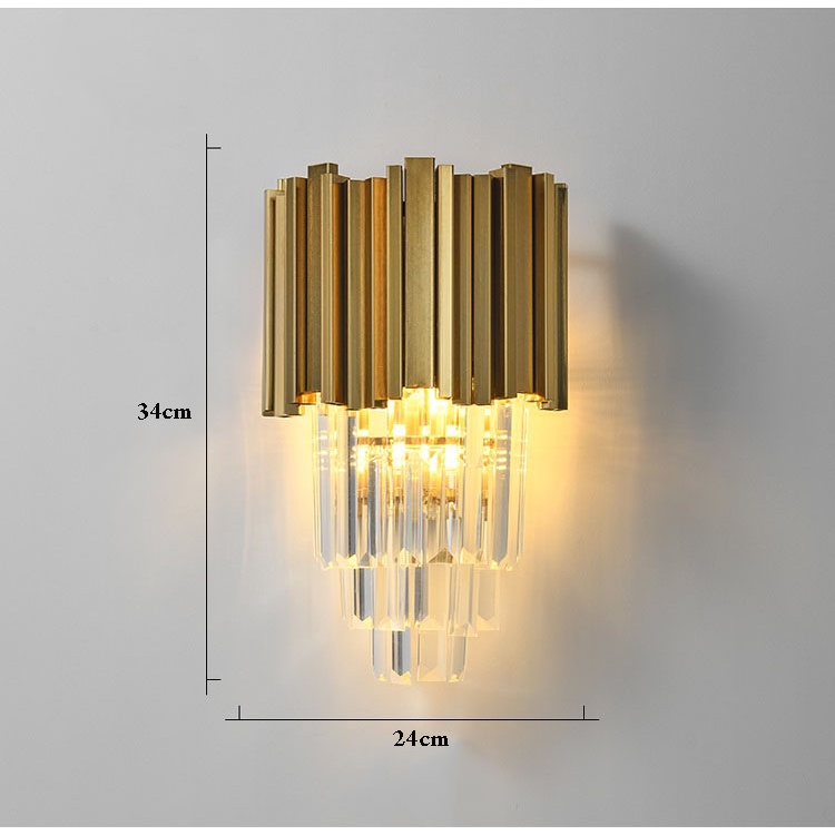 Đèn gắn tường, SuperVilighting, Đui E14, điện áp 220V, Đèn pha lê cao cấp,vỏ mạ tĩnh điện Bảo hành 24 tháng