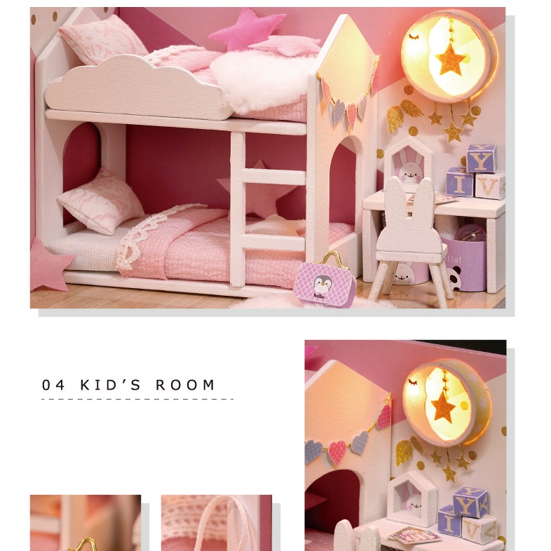 Bộ đồ chơi lắp ráp mô hình nhà búp bê DIY Doll House Miniatute- DREAM ANGLE L-026-B