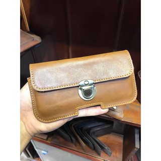 Bao da điện thoại đeo thắt lưng da bò
