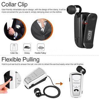 Tai nghe Bluetooth cài áo với micro trắng