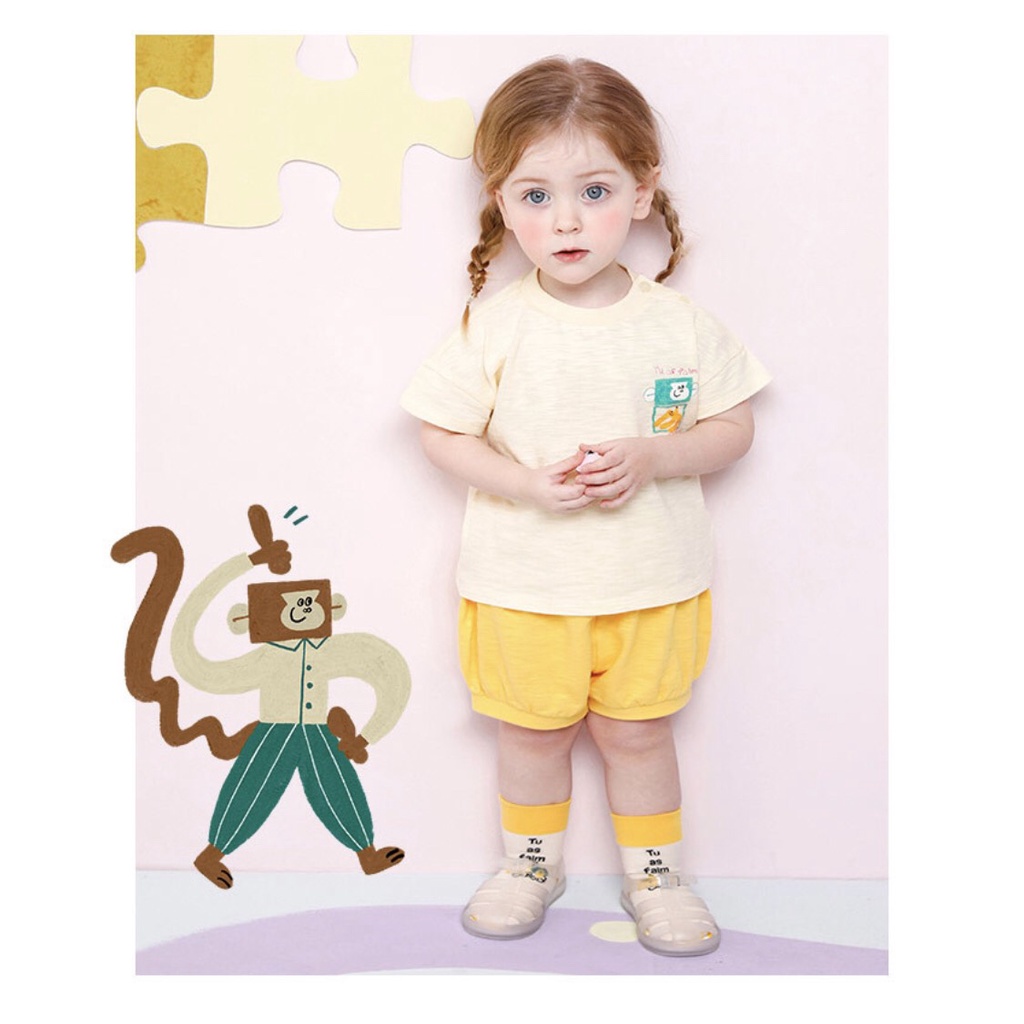 Bộ cotton xước bé trai bé gái ô vuông ngực MM. HA2238
