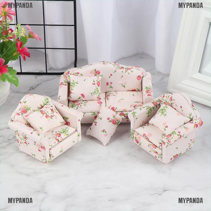 Bộ 3 Ghế Gỗ Trang Trí Nhà Búp Bê Tỉ Lệ 1:12