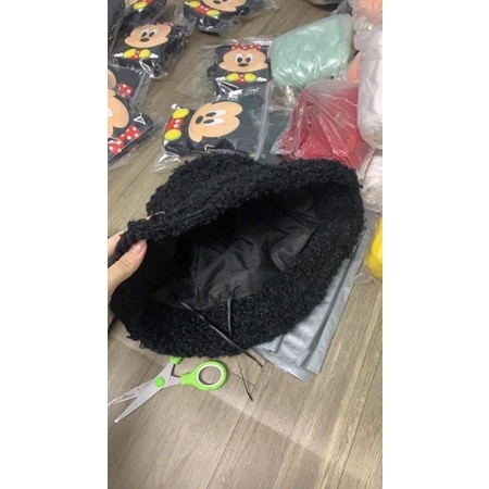 Mũ trùm lông cừu ấm áp kiểu vintage