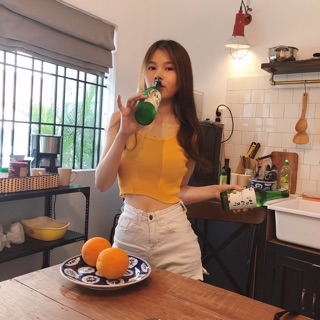 Áo dây croptop thun gân QC