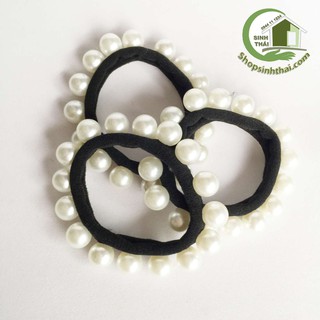 Dây thun cột tóc đính ngọc trai giả