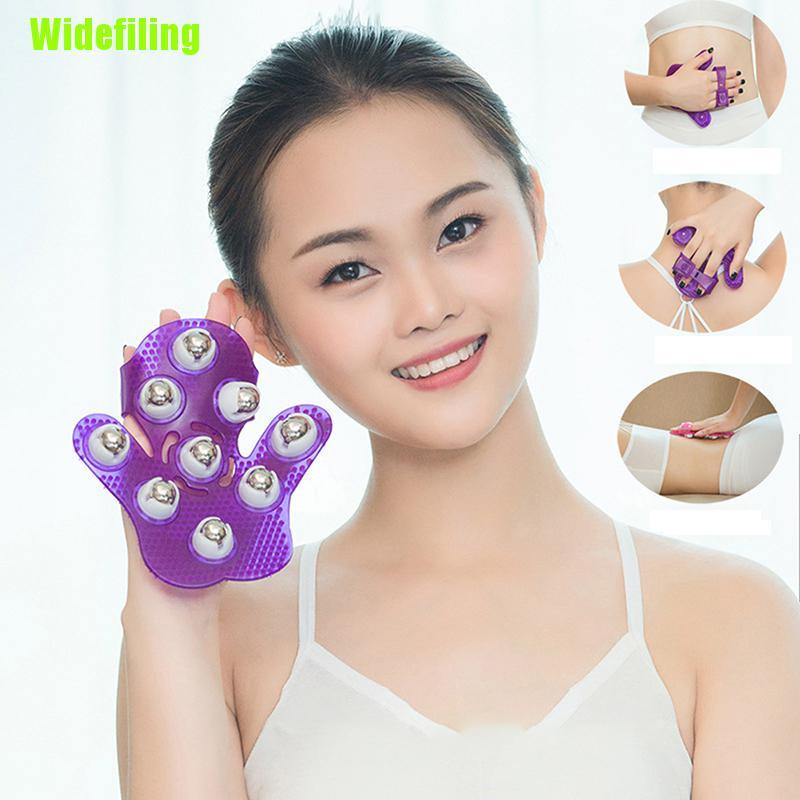 (Hàng Mới Về) Găng Tay Mát Xa Cơ Thể 9 Con Lăn Kim Loại Giúp Thư Giãn Máu