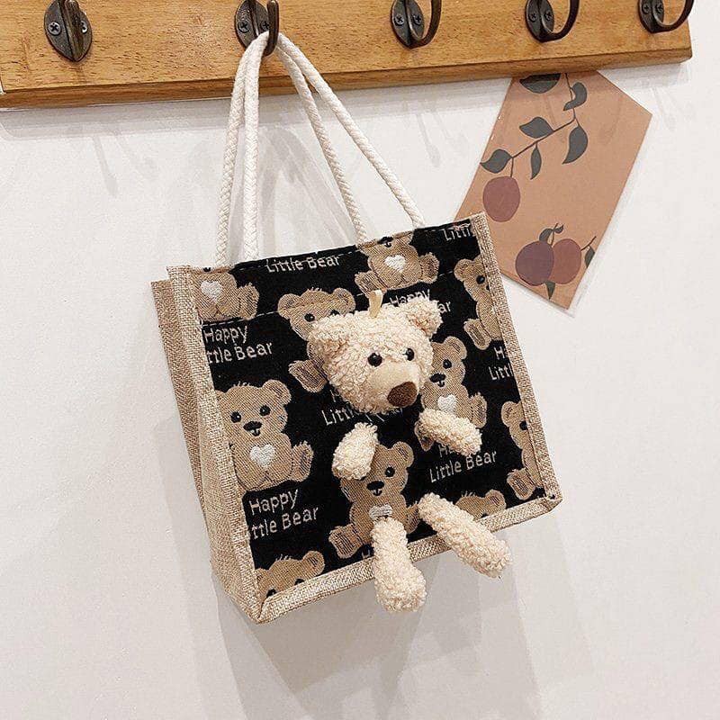 Túi cói kèm gấu Happy Little Bear | BigBuy360 - bigbuy360.vn