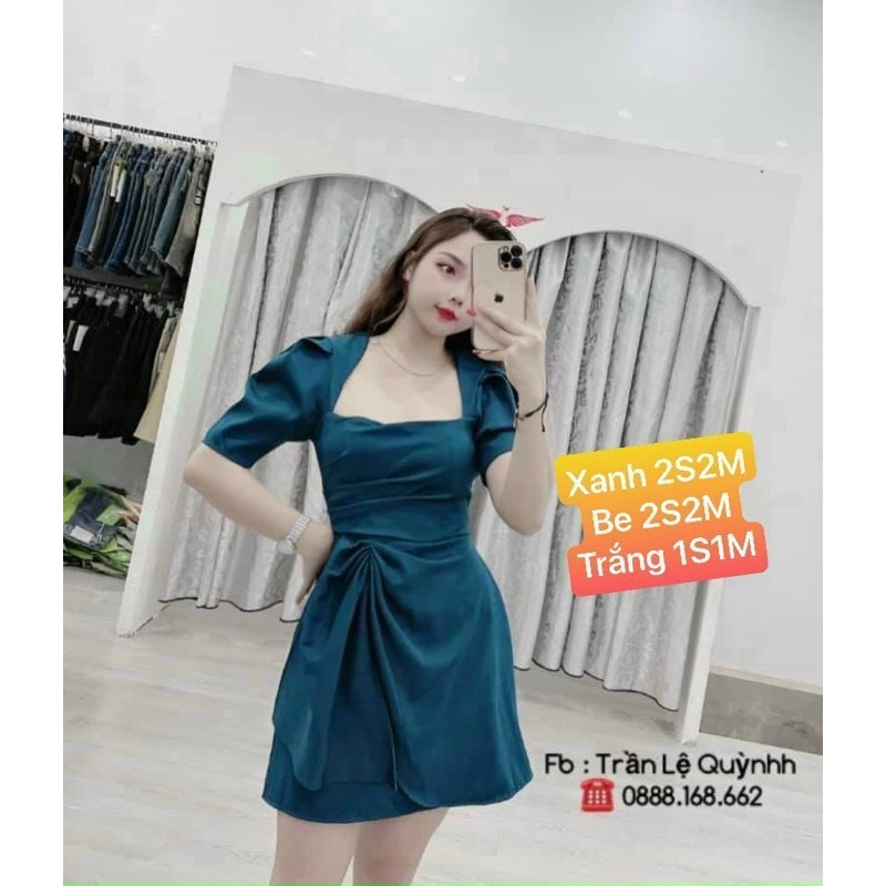 VÁY THIẾT KẾ CỔ VUÔNG DÚM EO MS20170