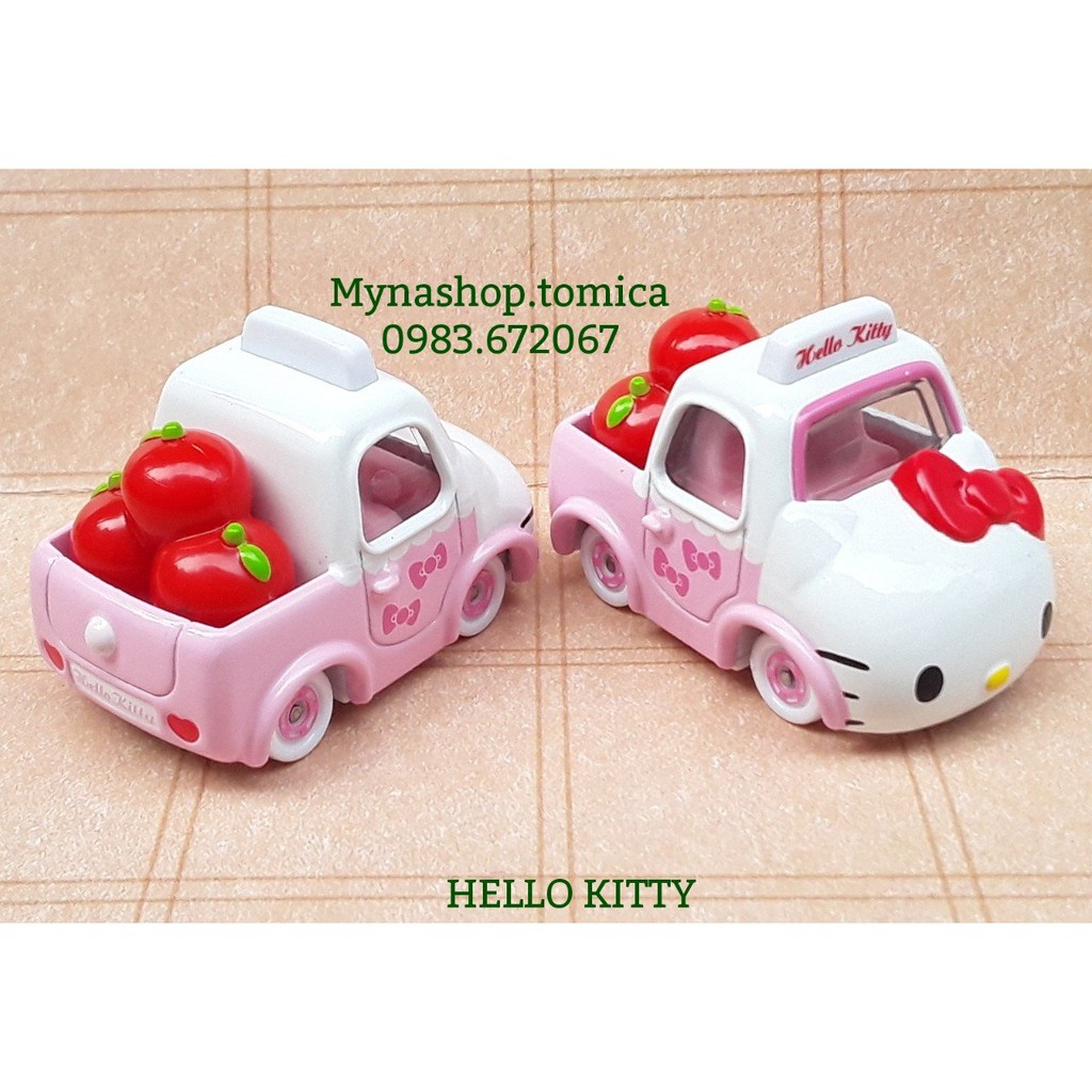 Xe mô hình tĩnh tomica không hộp - Hello Kitty - xe mèo Kitty chở cà chua.