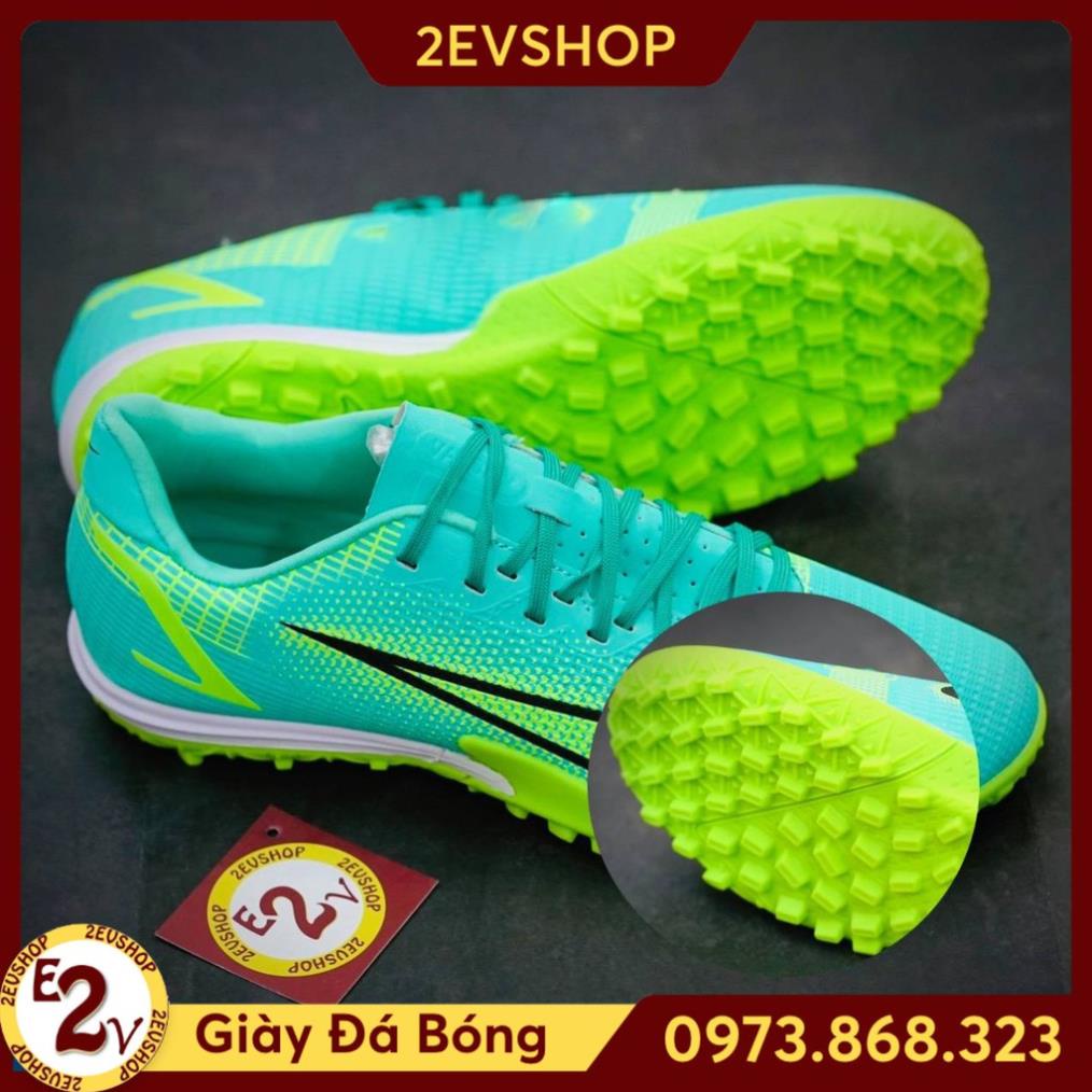 Giày đá bóng thể thao nam 𝐌𝐞𝐫 𝐕𝐚𝐩𝐨𝐫 14 Xanh Ngọc đế mềm, giày đá banh cỏ nhân tạo - 2EVSHOP ✨