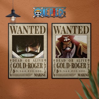 [GOL D ROGER] Tranh Truy Nã One Pice, Tranh Canvas Wanted One Piece - Tranh treo tường Đảo Hải Tặc [TẶNG ĐINH TREO]