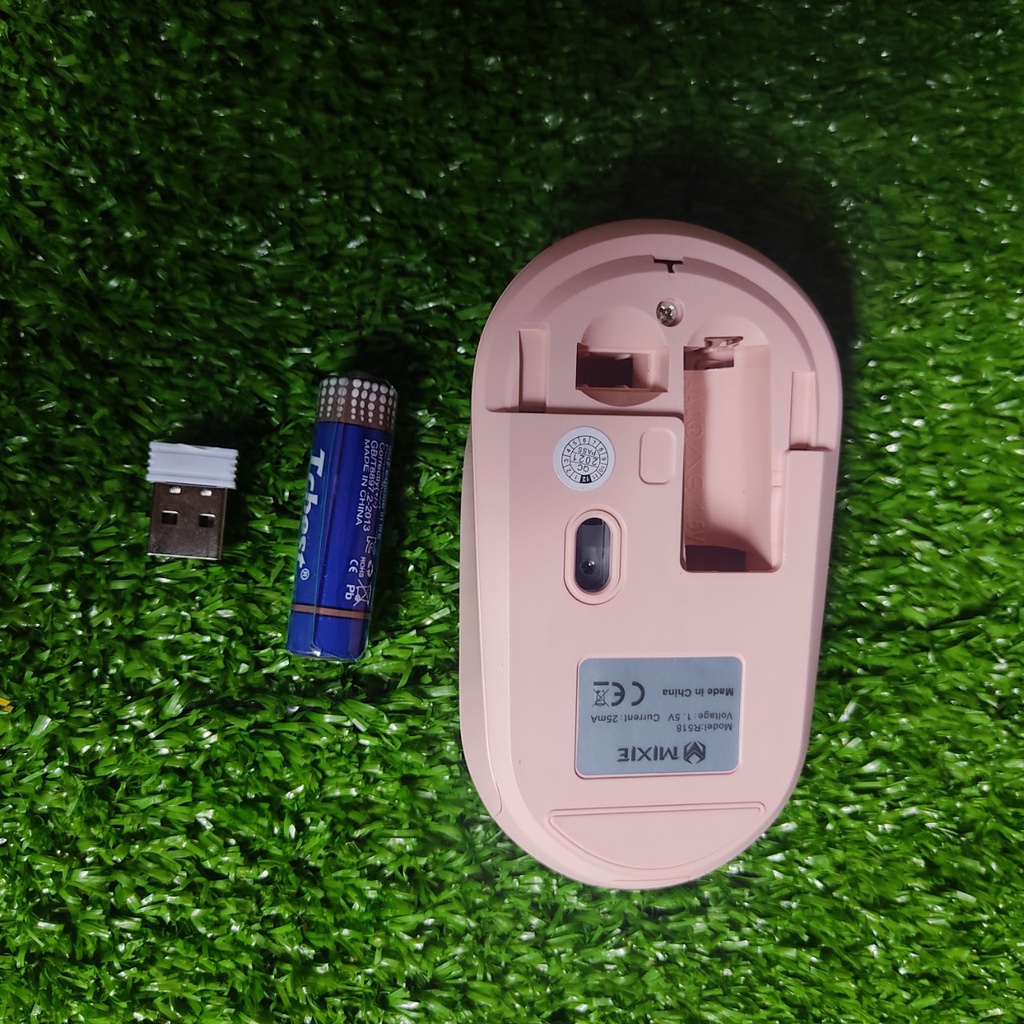 Combo hai sản phẩm chuột không dây Mixie R518 kèm pin AA + lót chuột