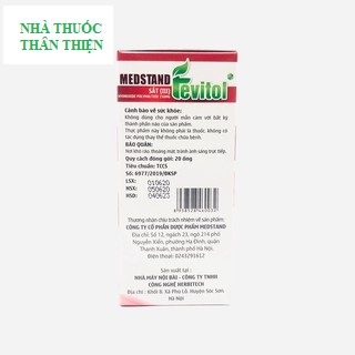 Medstand Fevitol -  Bổ sung sắt cho bà bầu, acid folic cho cơ thể, hỗ trợ giảm tình trạng thiếu máu do thiếu sắt (20 viê