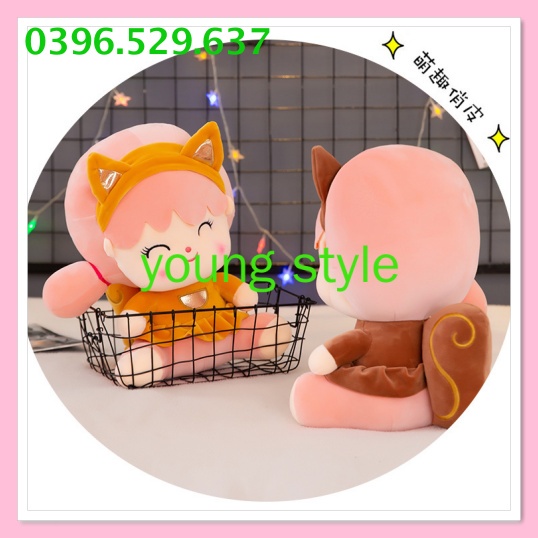 Gấu bông teddy cô gái cosplay mèo, gấu nhồi bông cô gái cosplay mèo siêu dễ thương Size 25cm và 45 cm