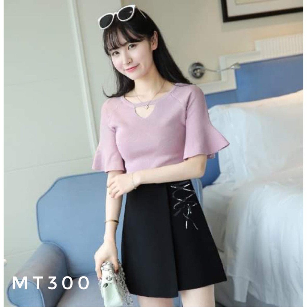 Quần short nữ giả chân váy ngắn Màu Đen cạp chun - Quần đùi nữ ống kiểu vạt chéo chất umi Mặc đi chơi thể thao tập gym