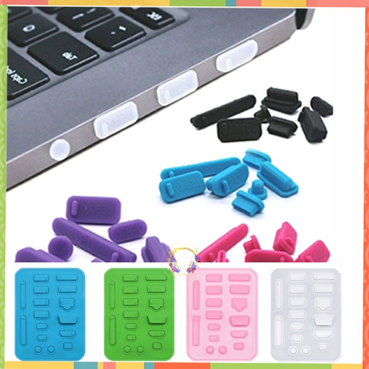 Set 16 nút silicon chống bụi cho máy tính, laptop_ bảo vệ các cổng hdmi, usb