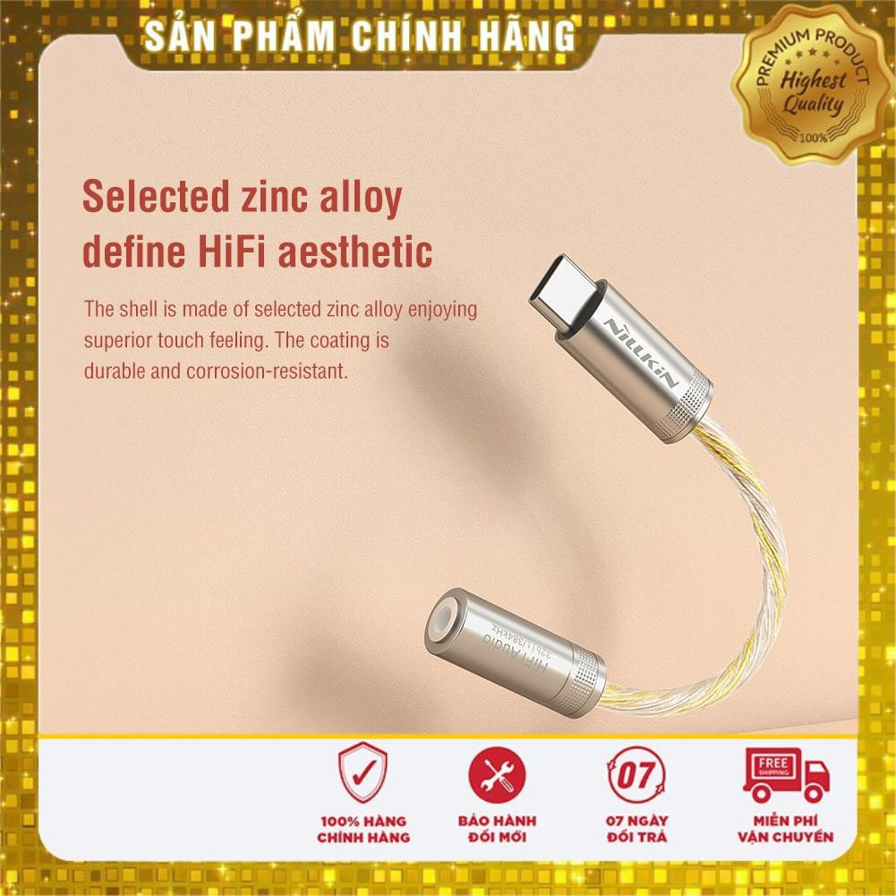 Đầu chuyển adapter Type-C sang jack tai nghe Audio 3.5mm hiệu Nillkin DAC Decoding Amplifier Pro truyền 32bit / 384kHz