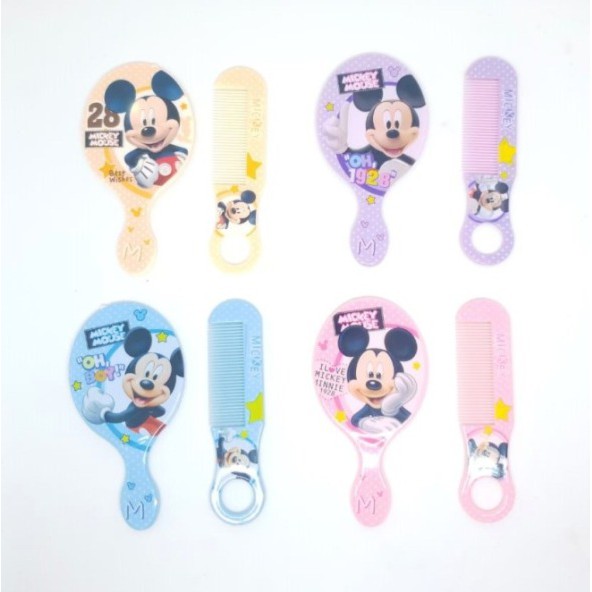 Bộ Lược Chải Tóc + Gương Lược Hình Disney Xinh Xắn Cho Bé Kính