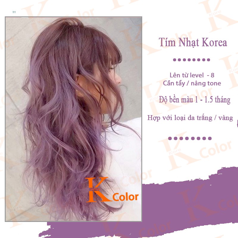 Thuốc nhuộm tóc LIGHT LAVENDER TÍM LAVENDER NHẠT sử dụng tại nhà nhiều thảo dược giá rẻ