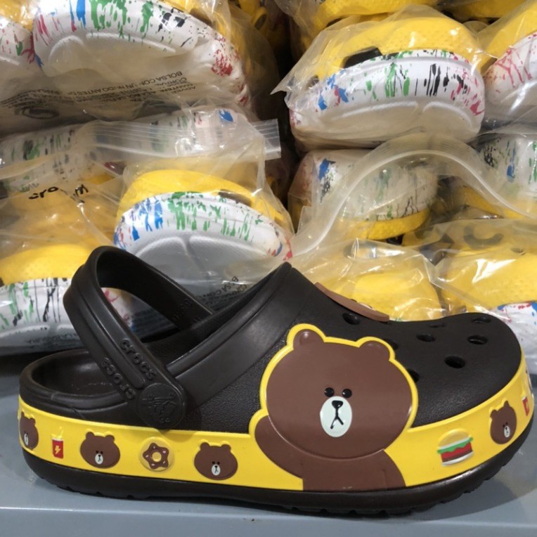 Dép sục cross cho bé trai và bé gái gấu brown màu nâu từ 2 tuổi đến 14 tuổi
