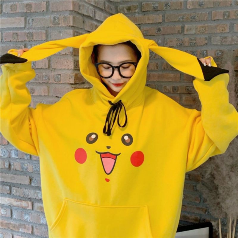 Áo Hoodie tai thỏ in hình ngộ nghĩnh