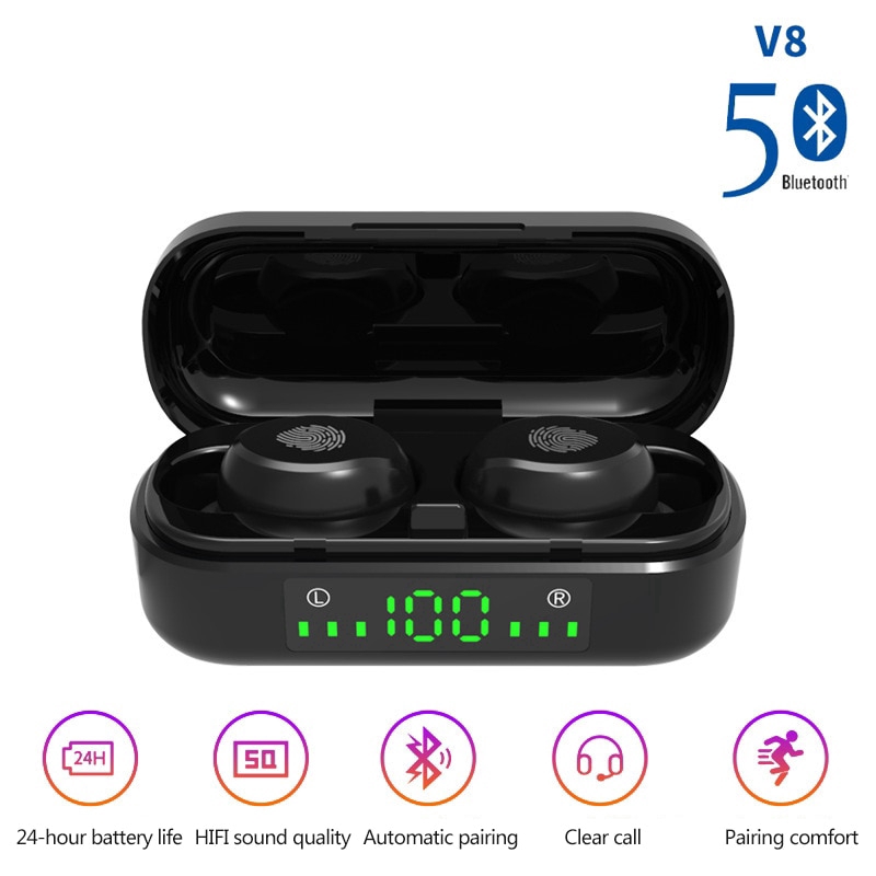 Vitog Bluetooth Headset V8 Tws With Charging Box