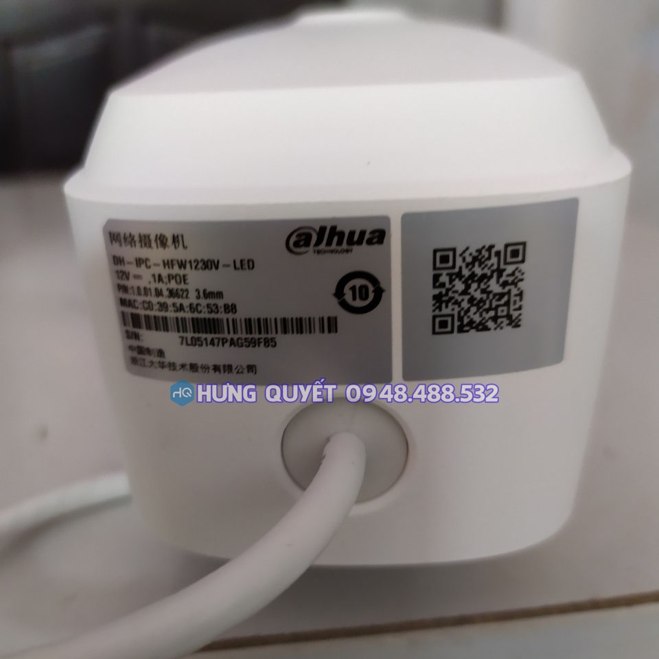 Camera IP Poe Dahua 1230V Led 2Mp 1080p Tích hợp Mic nghe âm thanh Led màu đêm hồng ngoại đen trắng