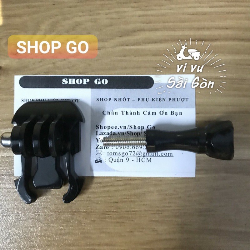 BỘ MOUNT ĐẾ GÀI THẤP + VÍT VẶN GẮN CAMERA HÀNH TRÌNH GOPRO