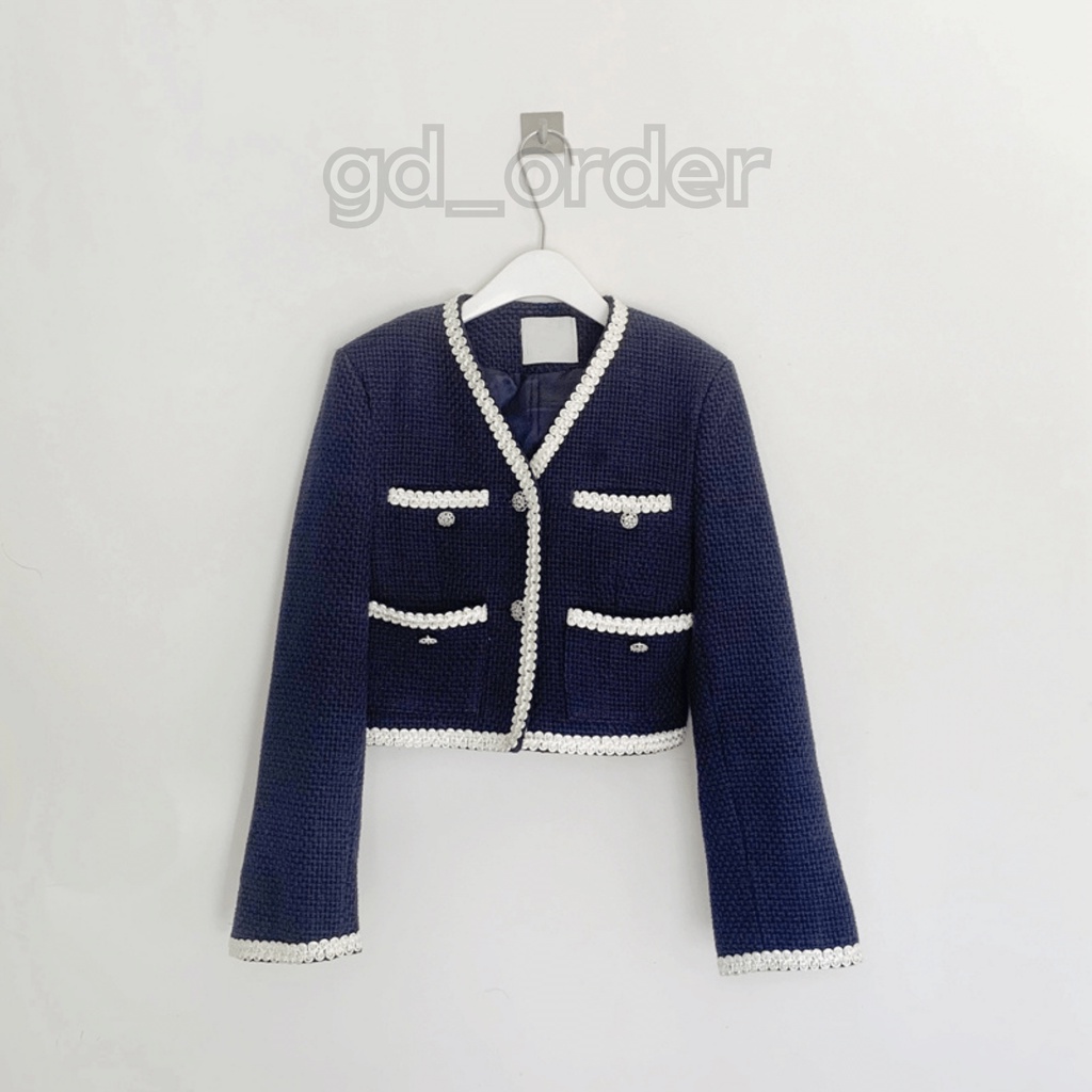 K50|Áo khoác hàn quốc dạ tweed dáng ngắn cá tính cho nữ dài tay công sở thanh lịch gd_order