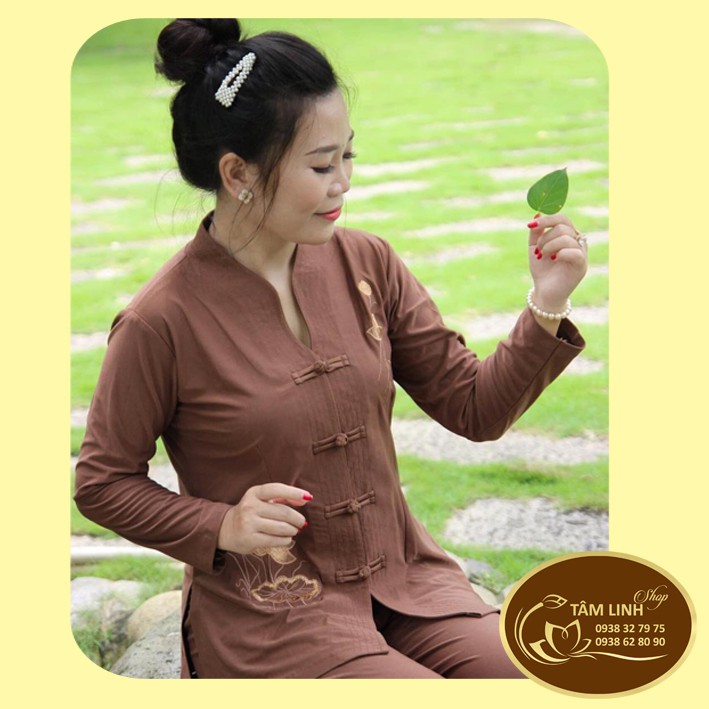 Đồ Lam Đi Chùa_Mẫu Bà Lai Nút Thắt