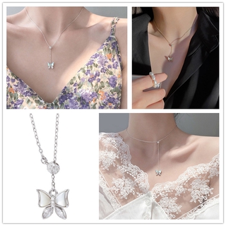 [Mã FASHIONT4FA2 giảm 10K đơn 50K] Dây Chuyền Mạ Bạc 925 Mặt Hình Bướm Xinh Xắn Cho Nữ