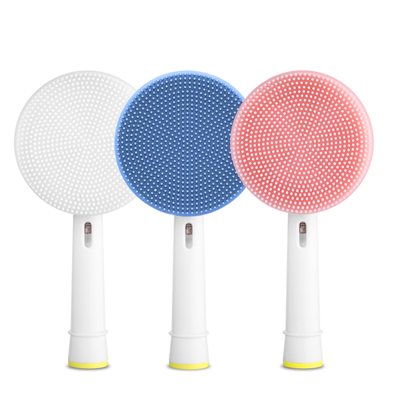 Đầu cọ rửa mặt mát xa bằng silicon làm sạch với 3 màu tùy chọn gắn được cho máy đánh răng Oral-B điện