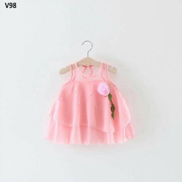Váy hồng voan cát