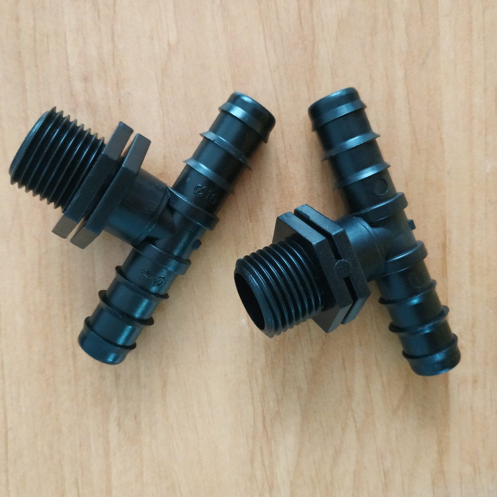 Tê ren ngoài 21mm ra 2 đầu ống LDPE 16mm- Cút chuyển 21 ra 2 ống 16mm