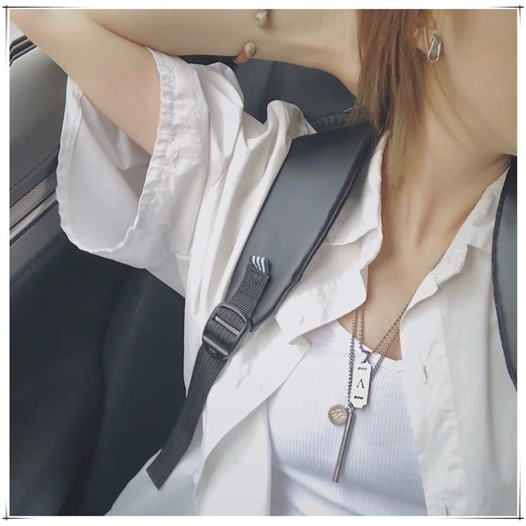 Set dây chuyền titan layer unisex phối phụ kiện hình học 2 tầng ko gỉ có bán lẻ UN190804